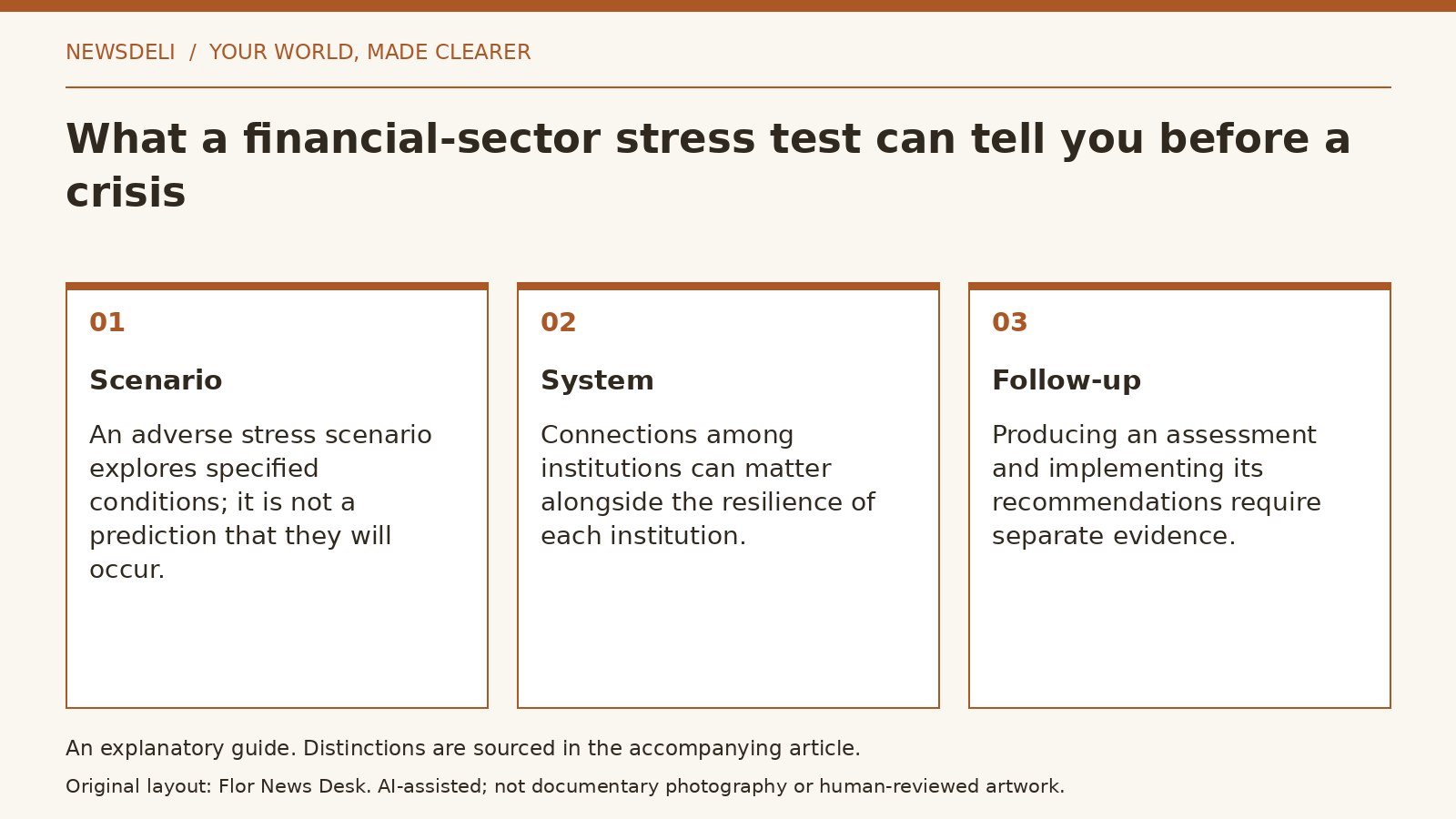Explanatory diagram: Scenario; System; Follow-up.
