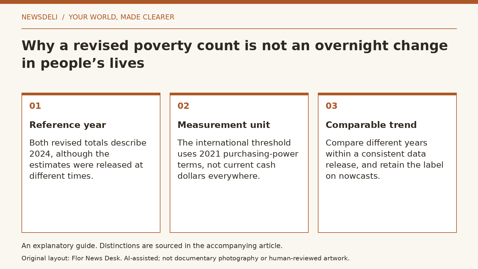 Explanatory diagram: Reference year; Measurement unit; Comparable trend.