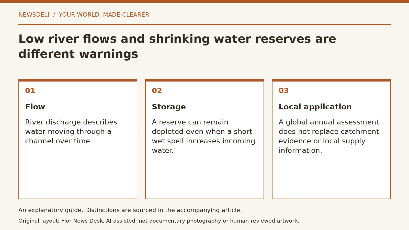 Explanatory diagram: Flow; Storage; Local application.