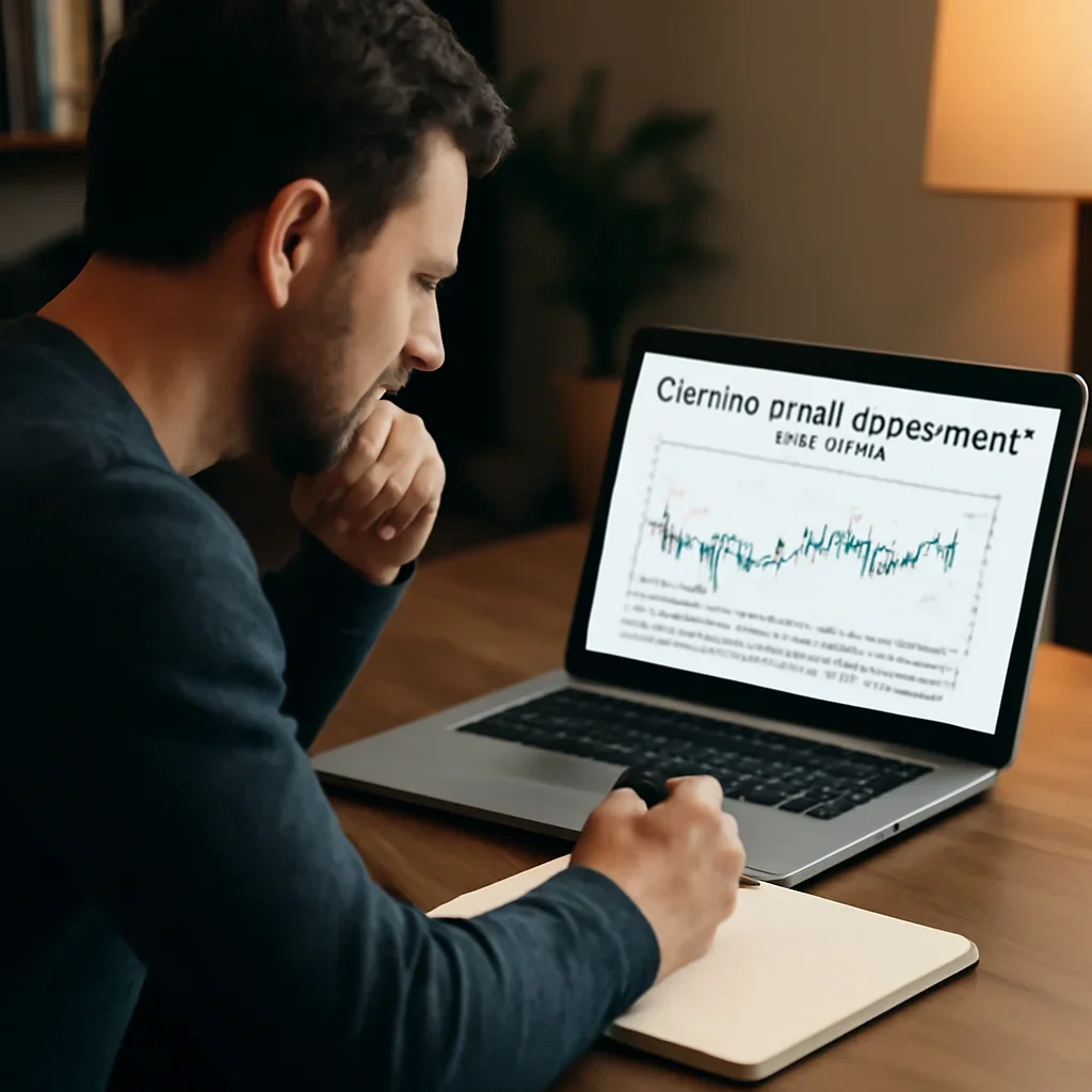 Reader engaging with the article attention seeking stock: optical cable corporation (nasdaq: occ) on a laptop and notebook