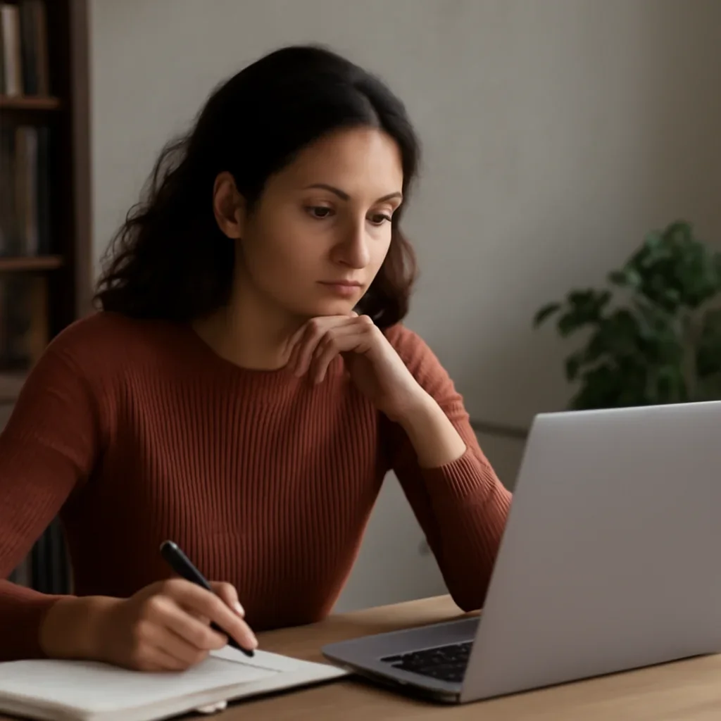 Reader engaging with the article how to fact-check company claims before publication on a laptop and notebook