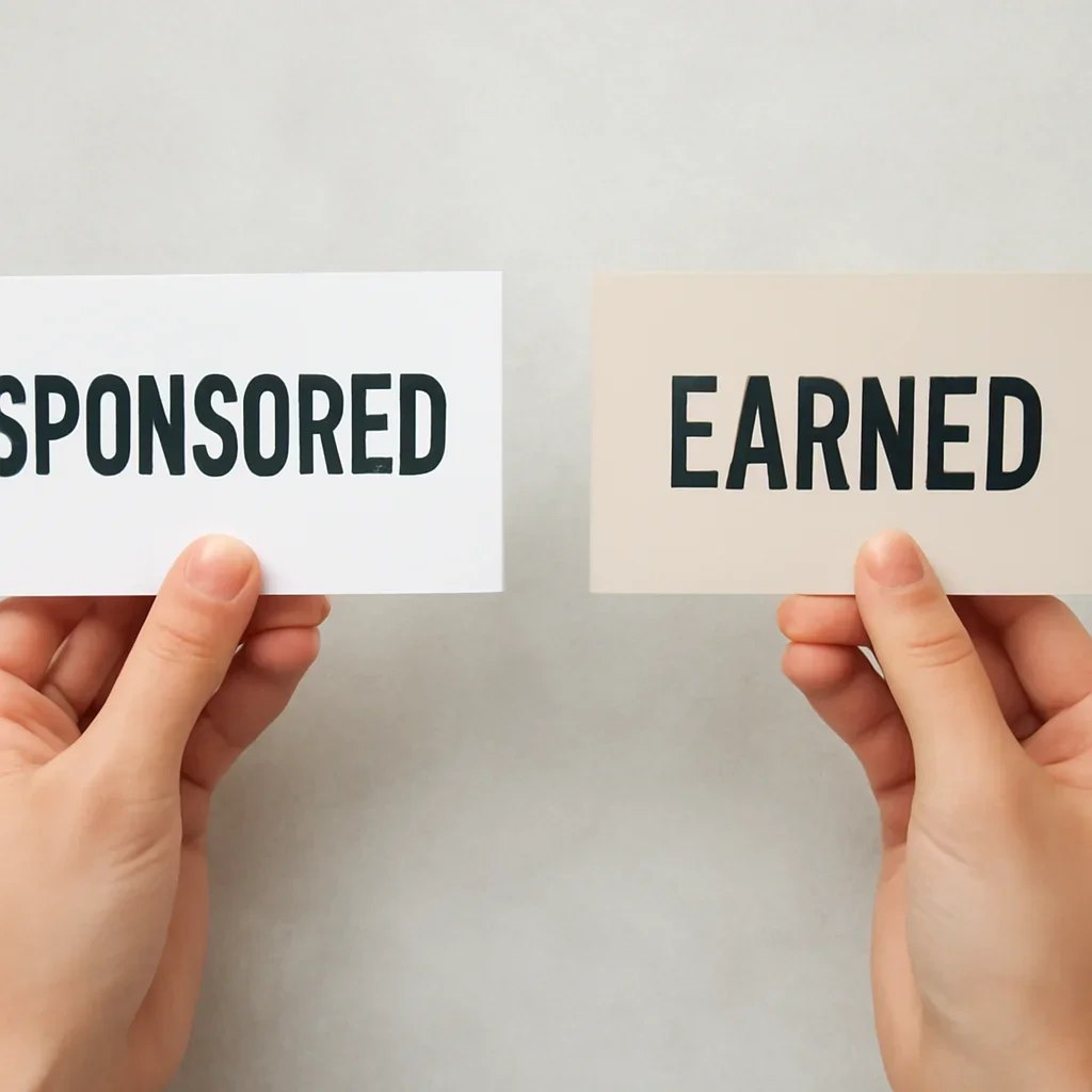 Supporting editorial image for the article when to use sponsored content vs earned media