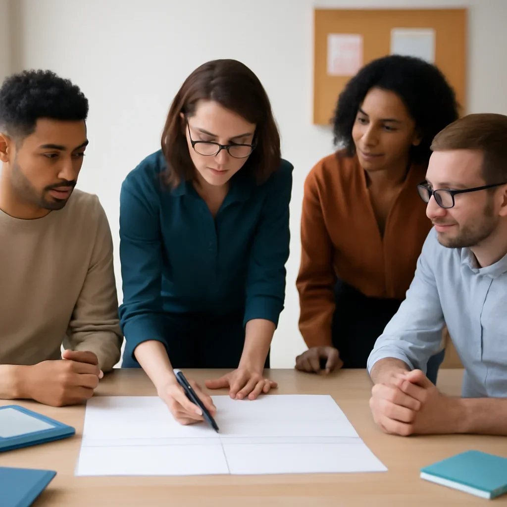 Brand team preparing a clear brief for brand stories