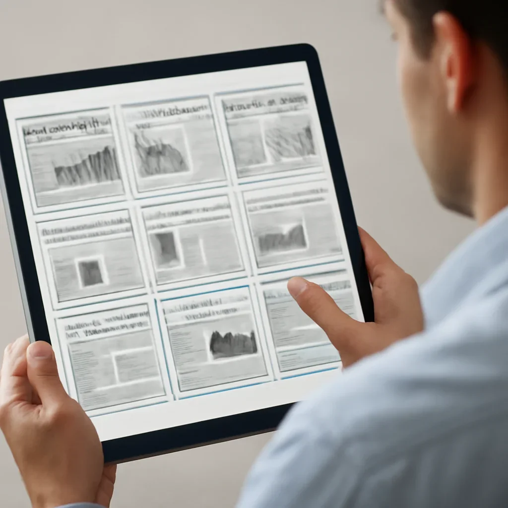 Reader browsing older business economy archives stories in a clean digital archive
