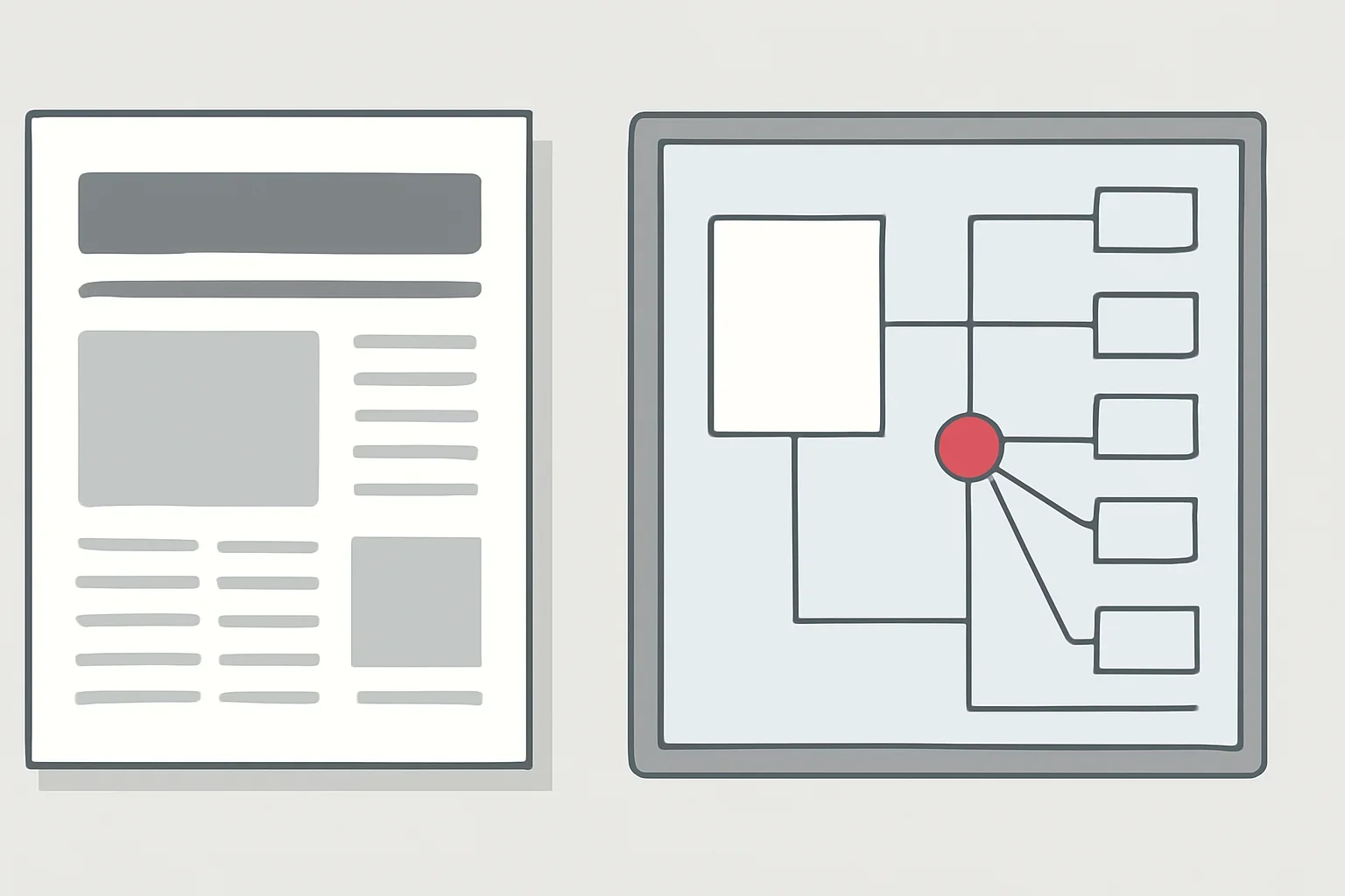 Side-by-side editorial publication and wire-style distribution planning boards for newsdeli vs pr newswire