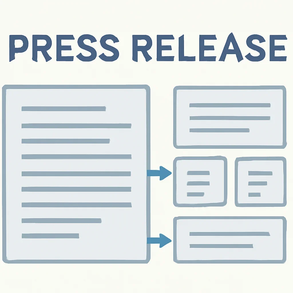 Reader moving from a press releases headline into deeper analysis cards