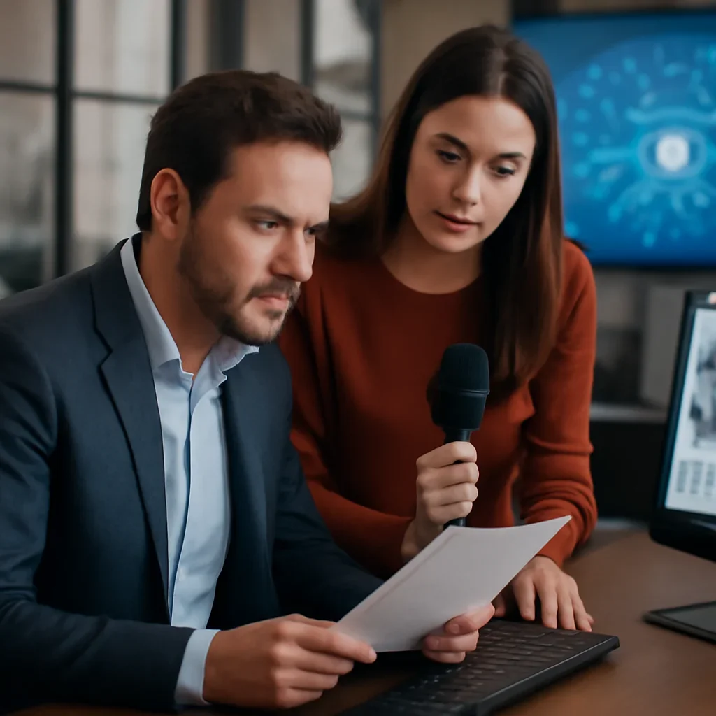 Reporter and editor shaping technology coverage for a topic page
